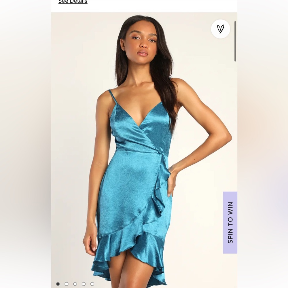 NWT: BEAUTIFUL Satin Blue Lulus Dress